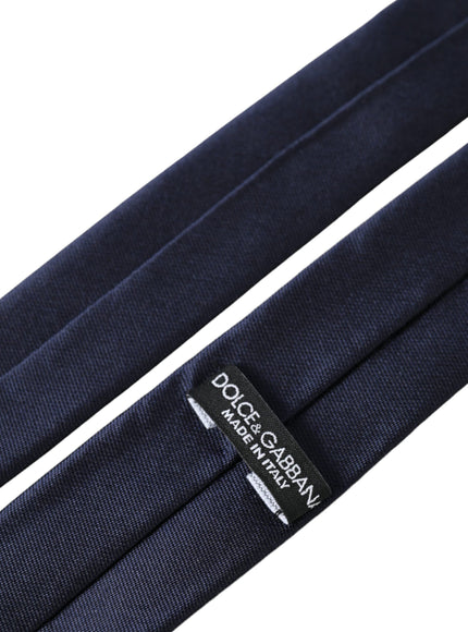 Dolce & Gabbana label on blue silk tie