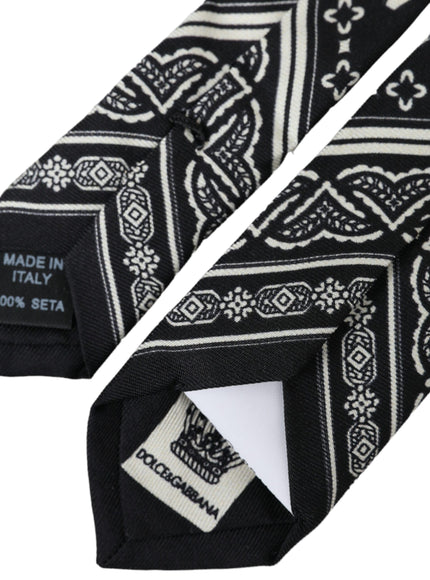 Dolce & Gabbana silk tie with pattern and labels