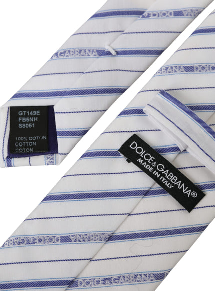 Dolce & Gabbana silk tie with labels and blue stripes