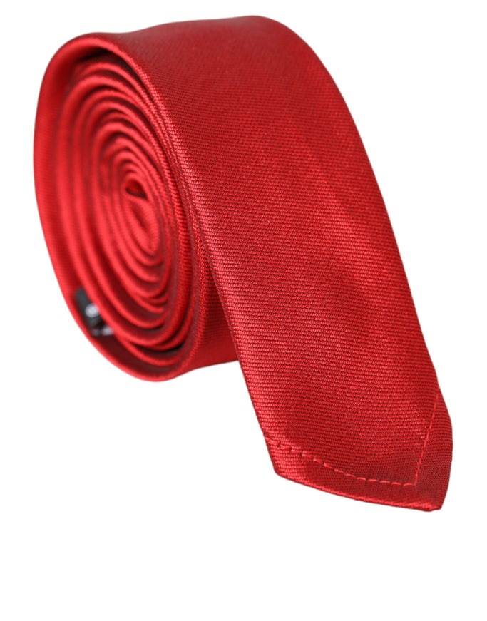 Dolce & Gabbana red silk tie rolled up