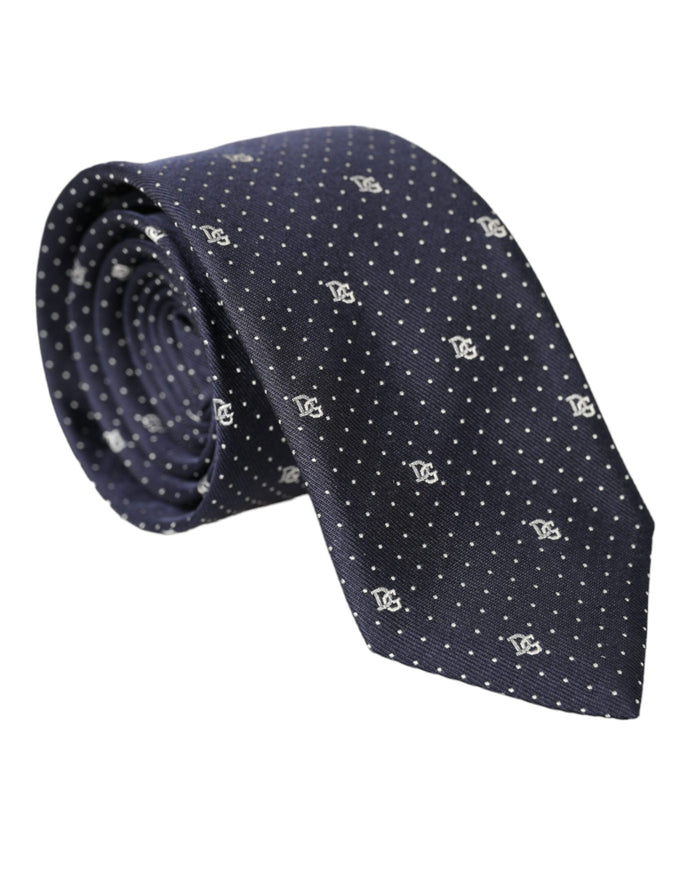 Dolce & Gabbana blue silk tie with DG logo pattern