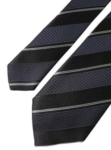 Detailed view of Dolce & Gabbana black white striped tie