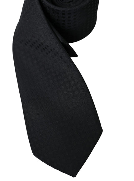 Dolce & Gabbana black silk necktie laid flat