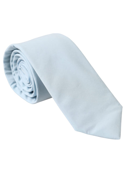 Dolce & Gabbana light blue cotton tie rolled