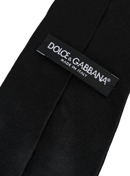 Dolce & Gabbana label on black silk tie