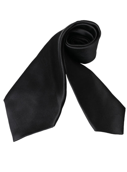 Rolled black silk tie by Dolce & Gabbana