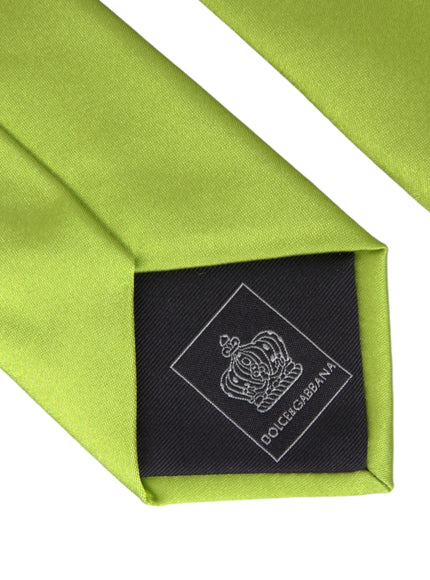 Dolce & Gabbana green silk tie label