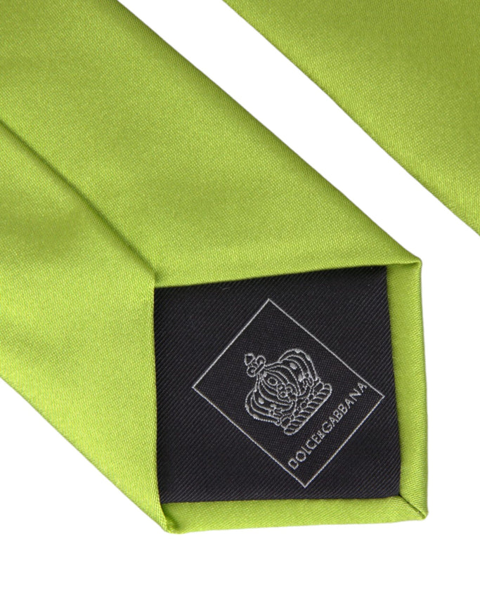 Dolce & Gabbana green silk tie label