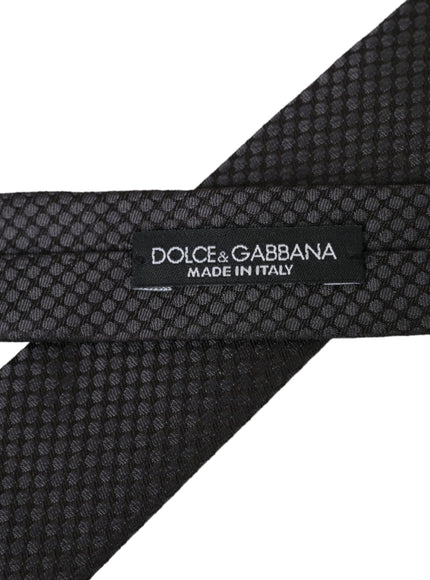 Dolce & Gabbana label on black silk tie