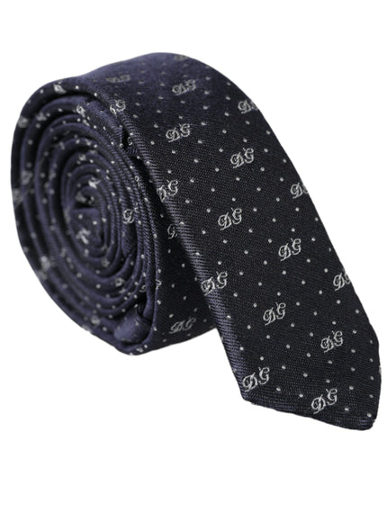 Dolce & Gabbana blue silk tie with DG logo design