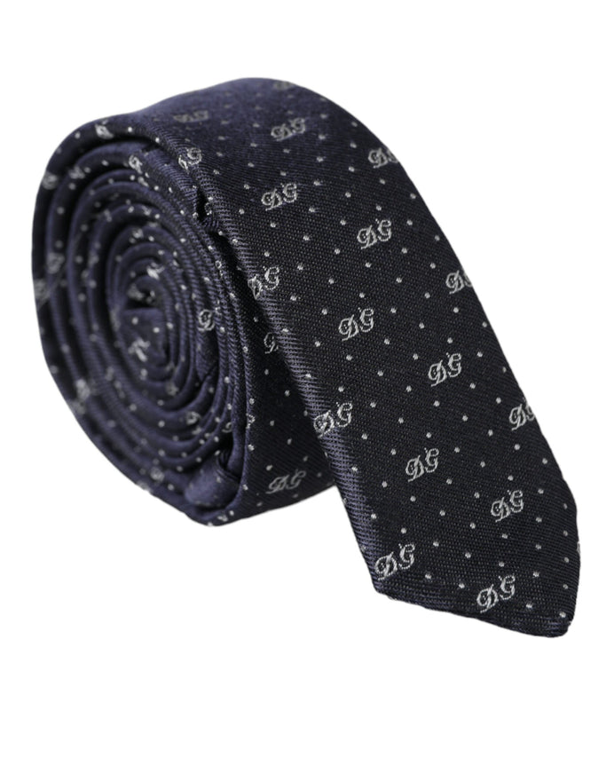 Dolce & Gabbana blue silk tie with DG logo design