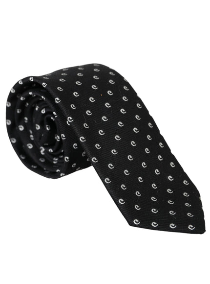 Dolce & Gabbana black logo tie rolled