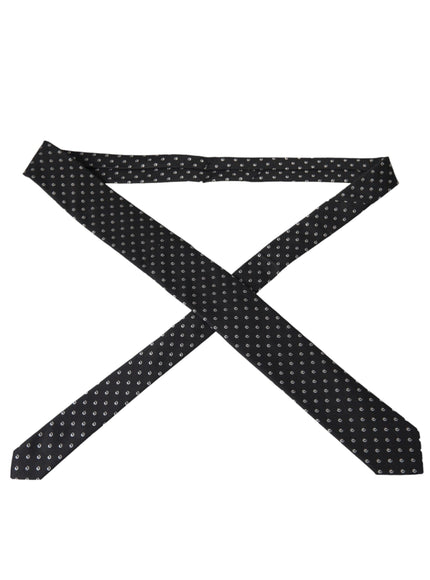 Dolce & Gabbana black logo tie laid flat