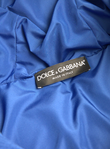 Dolce & Gabbana label inside blue butterfly puffer jacket