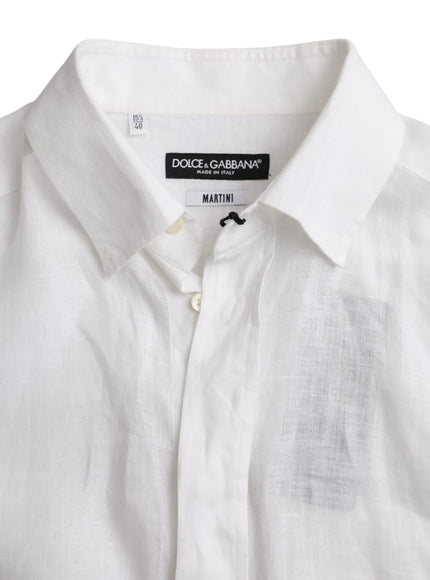 Dolce & Gabbana white linen shirt label detail