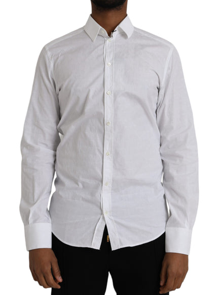 Dolce & Gabbana white cotton long sleeve shirt front view