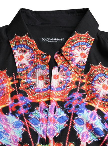 Dolce & Gabbana multicolor silk shirt close-up