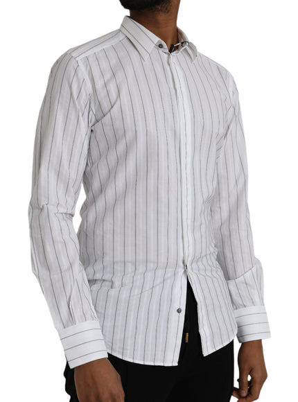 Dolce & Gabbana black white striped shirt back view