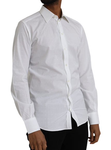 Dolce & Gabbana white logo cotton men's dress shirt side view