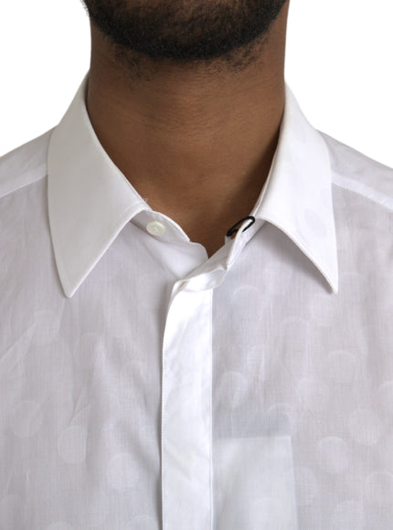 Close-up of Dolce & Gabbana shirt collar and polka dots