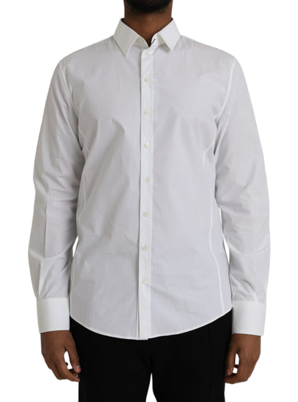 Dolce & Gabbana white cotton formal dress shirt front view