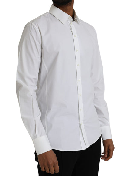 Dolce & Gabbana white cotton formal dress shirt side view