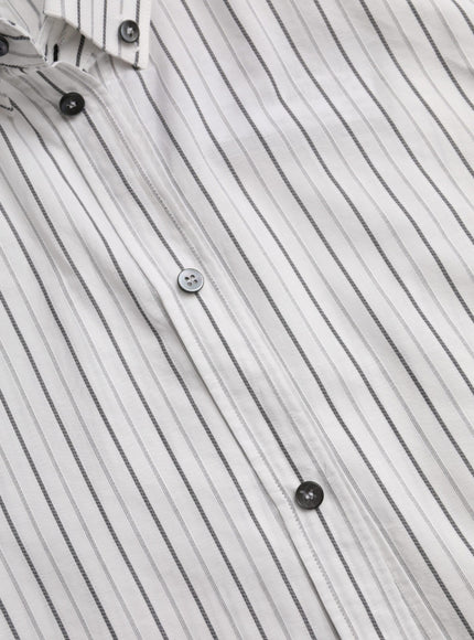 Dolce & Gabbana black white striped shirt button detail