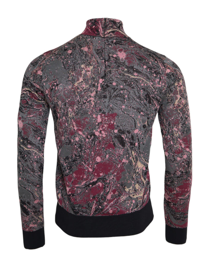 Dolce & Gabbana multicolor graphic turtle neck sweater back