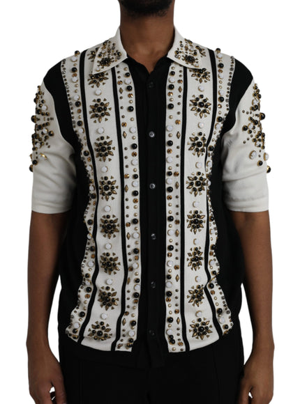 Dolce & Gabbana embellished striped shirt front view