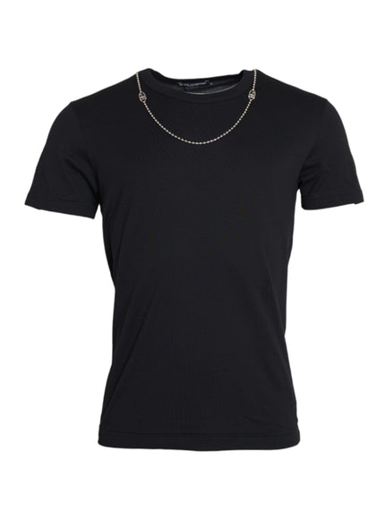 Dolce & Gabbana black cotton T-shirt front view