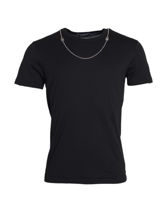 Dolce & Gabbana black cotton T-shirt front view