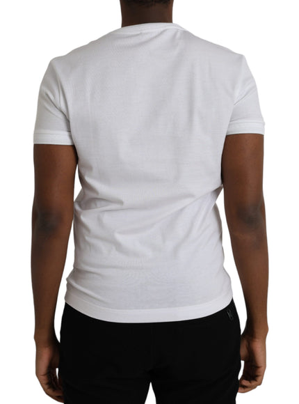 Dolce & Gabbana white V-neck T-shirt back view