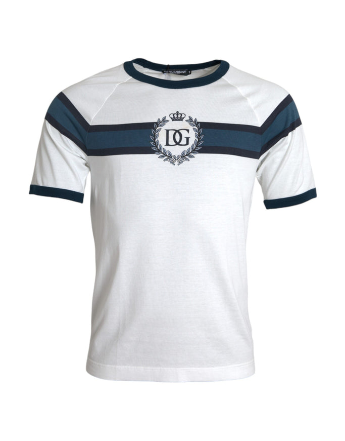 Dolce & Gabbana white cotton t-shirt with D&G logo front view