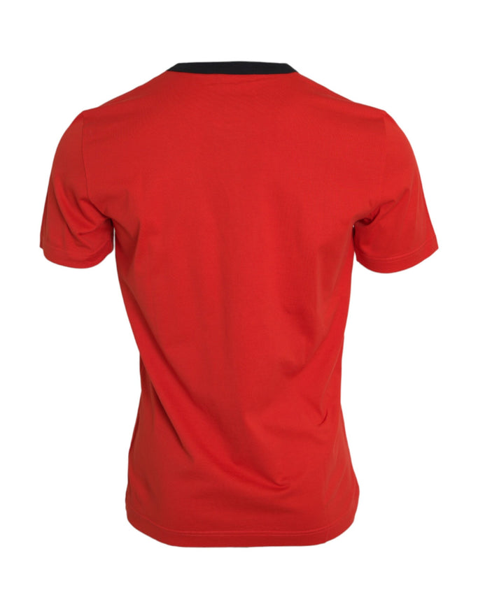 Back view of Dolce & Gabbana red cotton T-shirt