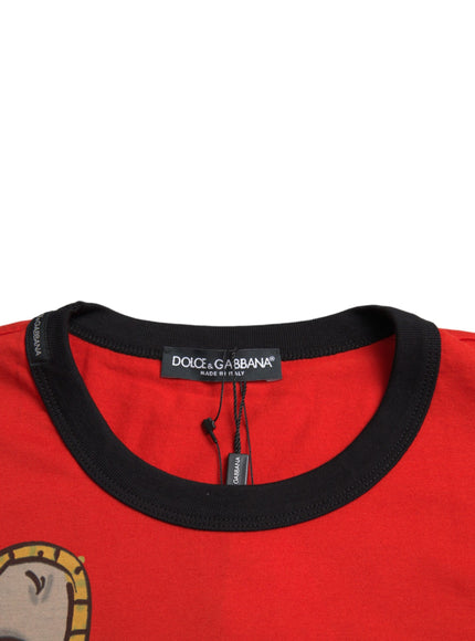 Dolce & Gabbana label on red cotton T-shirt