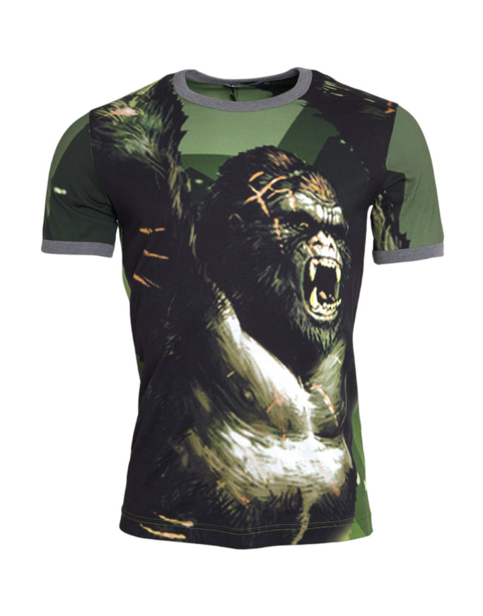 Dolce & Gabbana Green Gorilla T-shirt front view