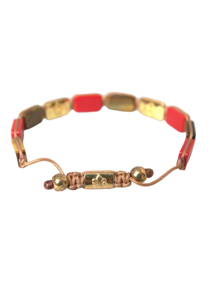 Nialaya CZ Tiger Eye Red Coral Silver Men Bracelet back view