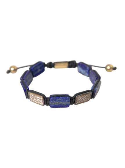 Elegant Nialaya blue lapis and white CZ bracelet for men