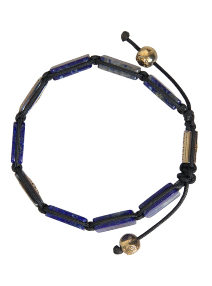 Fashionable Nialaya blue lapis bracelet with CZ for men