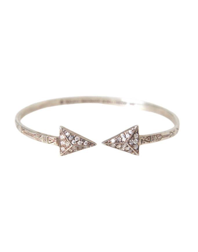 Arrow Crystal Silver Bangle Bracelet Women