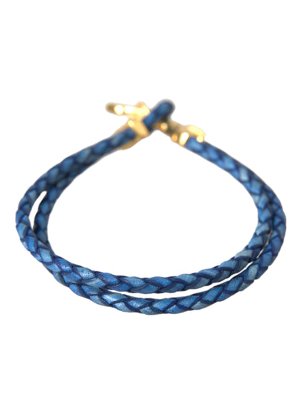 Stylish Blue Gold Anchor Bracelet by Nialaya