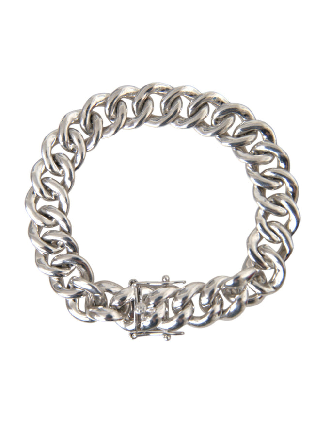 Nialaya sterling silver curb link bracelet for men