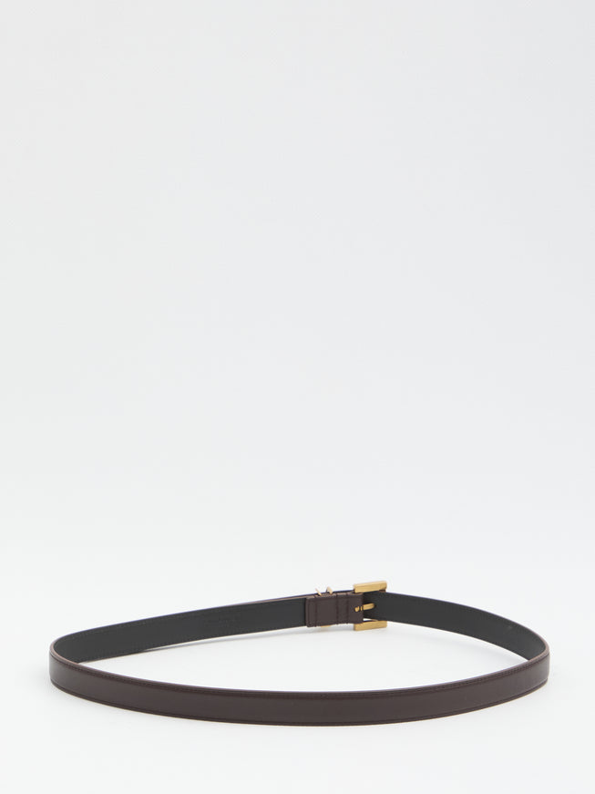 Saint Laurent Slim Cassandre Belt With Square Buckle