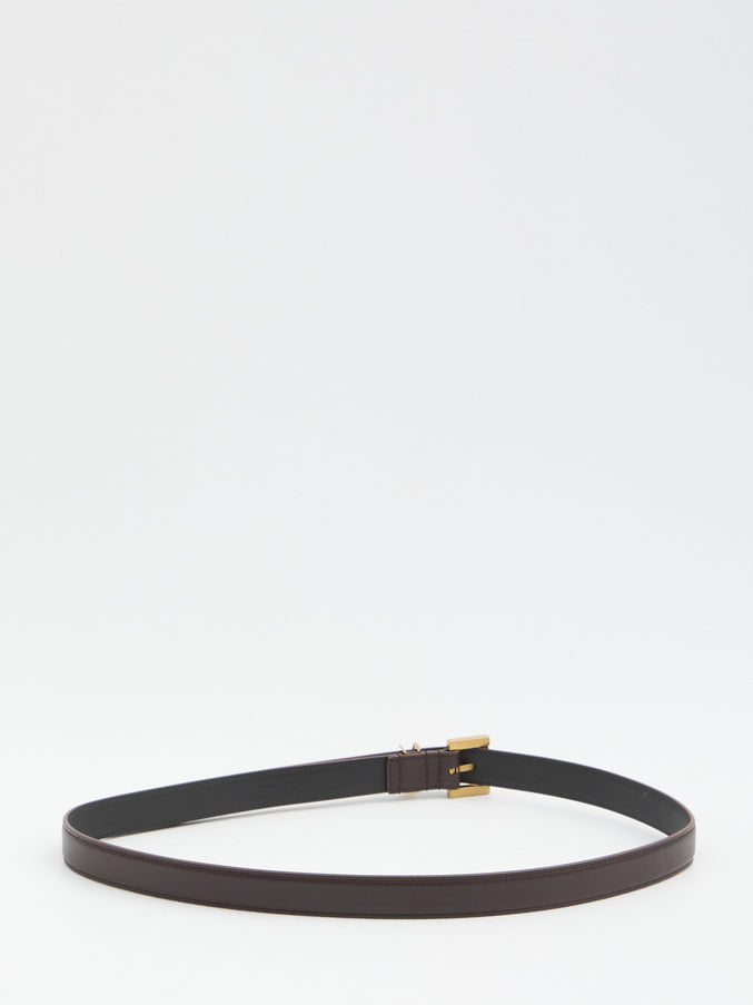 Saint Laurent Slim Cassandre Belt With Square Buckle