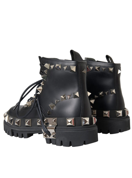 Back view of Dolce & Gabbana studded combat boots