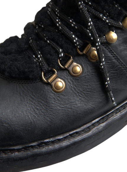 Close-up of Dolce & Gabbana boot laces and eyelets