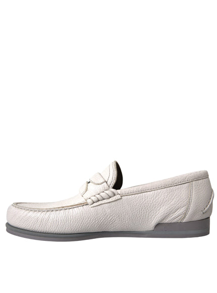 Dolce & Gabbana white leather moccasin opposite side