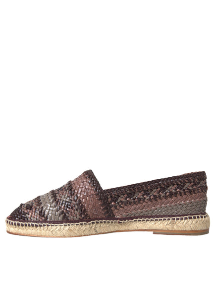 Opposite side view of Dolce & Gabbana leather espadrille flats