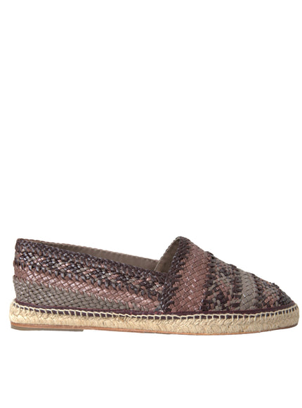 Dolce & Gabbana woven leather espadrille flat side view