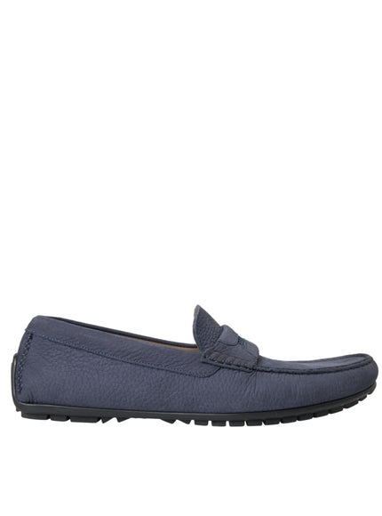 Dolce & Gabbana blue leather moccasin side view